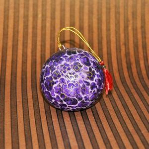 Adornos de bola de Navidad pintados a mano, decoración floral azul - Product Image 3