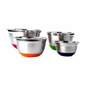 Tazón de mezcla alemán de acero inoxidable, cortador de ensalada de cocina, tazón de mezcla de ensalada de acero inoxidable con tapa, mezcla multicolor - Product Image 4