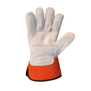 Guantes de Trabajo de Cuero Vacuno Antideslizantes y Anticorte para Trabajo Pesado, Estilo Canadiense con Forro y Puño Reforzado con Goma - Product Image 3