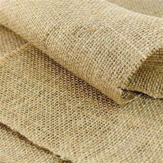 Tissu Toile De Jute HESSIAN 100% Jute 10 Oz, Largeur 160 Cm, Naturel, Double Face, Marque LushFabric