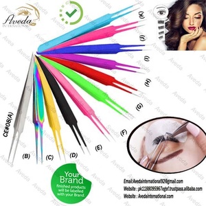 แหนบปลายแหลมหลากสีแหนบต่อขนตา Vetus ทำจากสเตนเลสสไตล์ญี่ปุ่นฉลากส่วนตัว - Product Image 3