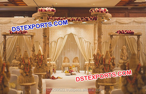 Mandaps de Madera Tallada para Bodas Indias, Pilares Gemelos, Mandap de Madera, Fabricante de Mandaps de Madera Tallada en India, Decoración para Eventos en Australia - Product Image 3