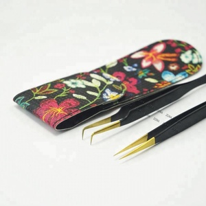 Pinzas para Extensión de Pestañas con Puntas Negras y Doradas Perfectas, Puntas Finas y Pinzas Individuales Perfectas para Pestañas - Product Image 2