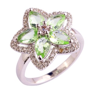 Bague en argent sterling 925 avec améthyste verte - Product Image 2