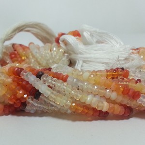 Hilo de cuentas de piedras preciosas Rondelle facetadas sombreadas de ópalo de fuego mexicano Natural de 3mm y 4mm del proveedor en línea a precio de Distribuidor mayorista - Product Image 1