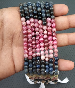 แท้สวย1สาระไมโครรอบธรรมชาติหลายพลอยพลอยลูกปัดเรียบทำสร้อยคอทำด้วยมือ - Product Image 5