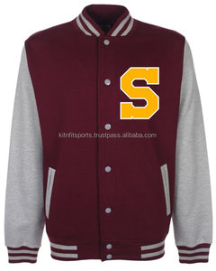 2025 granate/blanco lana Letterman Varsity chaqueta de talla grande estilo Casual algodón relleno bordado transpirable impermeable invierno - Product Image 4