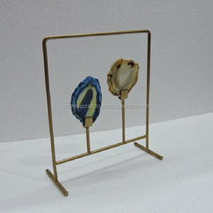 Productos decorativos de latón de ágata azul o pieza de exhibición Artículos de ágata de alta calidad Productos de decoración para el hogar Mesa de exhibición Pieza de exhibición Regalo de Navidad - Product Image 2