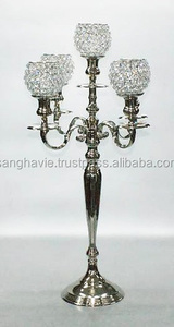 Porte-bougie en aluminium de mariage populaire en argent Design en métal de Noël pour bougie en métal de pièce maîtresse de mariage - Product Image 4