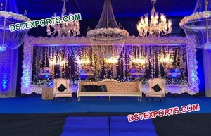 ที่ดีที่สุดขั้นตอนการแต่งงานฉากหลังเวทีแต่งงานแกรนด์กรอบหลังเวทีต้อนรับงานแต่งงานที่ดีที่สุดแผงผนังด้านหลัง - Product Image 6