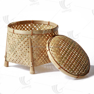 ตะกร้าเก็บของไม้ไผ่เวียดนามขายส่ง, ตะกร้าไม้ไผ่สาน - Product Image 6