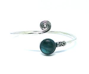 Labradorite Silver Adjustable Cuff <b>Bracelet</b> <b>Stone</b> <b>Bracelet</b> Women Bangle - Product Image 2