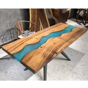 Fábrica de China de calidad superior de madera maciza con resina mesa de comedor de la resina de la Mesa de café