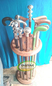 Support de marche et de parapluie en bois et fer, magnifique et de styliste, pied de bâton de marche - Product Image 3