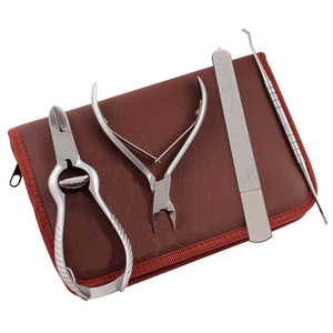 Kit profesional de pedicura de 4 piezas, incluye pinzas para uñas, lima de uñas, Kit de herramientas de belleza con funda - Product Image 1