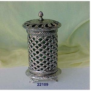 Bocal en verre et laiton argenté - Product Image 1