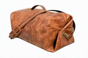 Sac de voyage en cuir véritable personnalisé OEM pour hommes sac de voyage de week-end en cuir haut de gamme d'Inde - Product Image 5