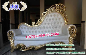 El mejor juego de sofás de boda de Bollywood, bodas indias, juegos de sofás dorados Maharaja, estilo francés, muebles de boda de lujo personalizados, EE. UU. - Product Image 5