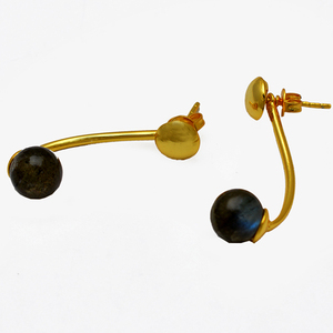 Bolas redondas facetadas, piedras preciosas labradoritas, pendientes hechos a mano, joyería, pendientes de moda, fabricación al por mayor, joyería - Product Image 1