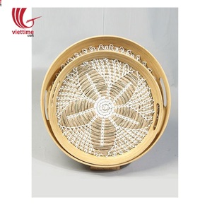 Bandeja de plástico para servir algas marinas, accesorio decorativo con asa, única, tejida - Product Image 4