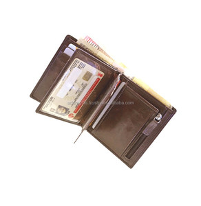 กระเป๋าสตางค์ผู้ชาย RFID สีน้ำตาลมี2บานภายใน - Product Image 1