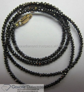 เส้นลูกปัดเพชรเหลี่ยมเพชรพลอยสีดำจากอินเดีย,เพชรเหลี่ยมเพชรสีดำ,เส้นลูกปัดเพชรขนาด5มม - Product Image 1