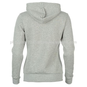 Sudadera con capucha blanca de manga larga de algodón con logotipo personalizado de alta calidad y cremallera para mujer, ropa de gimnasio, diseño informal de hombro liso - Product Image 2