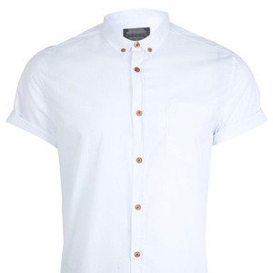 Camisa de manga larga con bolsillo en el pecho para hombre, camisa masculina con costura a mano, hecha a medida, de algodón, teñida, lisa, de manga corta - Product Image 1