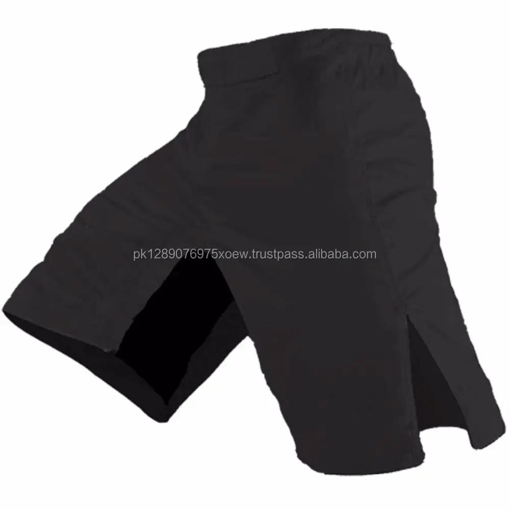 Black & Blank Mma Shorts/Leeg & Zwarte Vlakte Strijd Dragen Mma Shorts/ Letterman Vlakte Leeg Mma Shorts custom