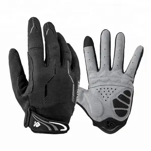 Breathable Mesh Men's Fabric Full Finger Gloves for Racing Motorcycle Cycling Bicycle Bike Riding Hands Protection,