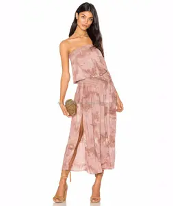 Bộ Sưu Tập Đồ Cổ Của Cô Gái Mặc Rayon Tie Dye Ống Romper Ăn Mặc Cho Mùa Hè Đi Chơi Mặc