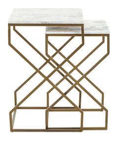 High Quality Metal Nesting End <b>Tables</b> with <b>Marble</b> <b>Top</b> for Living Room Furniture Metal Frame <b>Marble</b> <b>Top</b> Luxury Nesting <b>Table</b> - Product Image 2