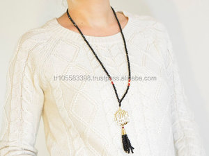 Colgante islámico Maashallah con piedra de ágata Material de joyería de latón - Product Image 4