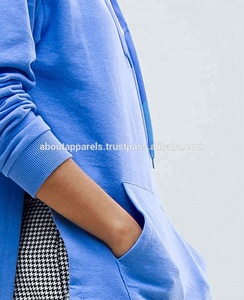 เสื้อฮู้ดผ้าฝ้ายโยคะสำหรับผู้หญิงเสื้อสวมหัวตัวยาวแบบผ่าข้างเสื้อผ้าฤดูหนาวดีไซน์ใหม่โลโก้ตามสั่ง - Product Image 3