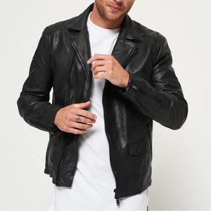 Veste en cuir noir de motard, blouson tendance d'hiver, vente en gros, prix personnalisé, fait par des ailes - Product Image 5