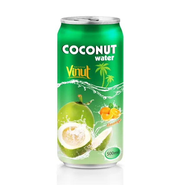 330ml Canned Coconut water with Orange flavor coconut water wholesale price