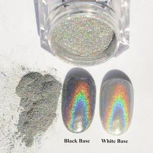 LS-35 Silver holographic glitters nails powder chrome paint holographic glitter chrome chameleon pigment nail art powder