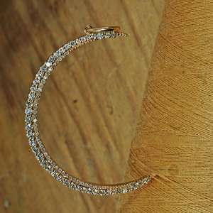 14K Yellow Gold Antique Crescent <b>Moon</b> Double Cut Pave Diamond Handmade Fashion Pendant - Product Image 5