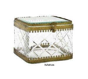 Boîte à bijoux en verre transparent avec cadre en métal, meilleure vente - Product Image 1
