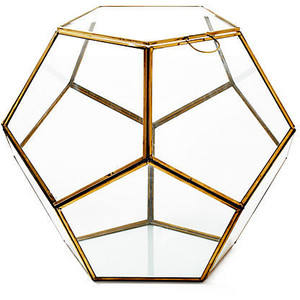 Black <b>Glass</b> Brass Terrarium <b>Box</b> for Home Office Wedding Decoration Elegant <b>Jewelry</b> Display Piece - Product Image 3