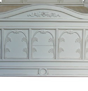 Muebles de cama imperio blanco, muebles de dormitorio clásicos de caoba Jepara Indonesia - Product Image 4