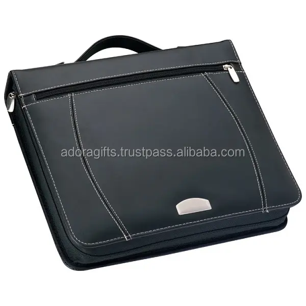 Pu leather folder portfolio with calculator holder / eco-friendly file folder style portfolio / hanging file folder bag