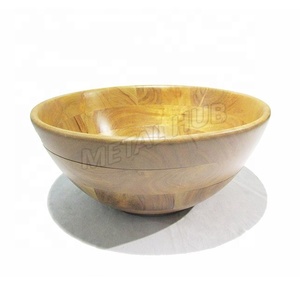 Cuencos de madera de mango desechables modernos de Lujo Grandes para ensalada/servir respetuosos con el medio ambiente y sostenibles para cenas y bodas - Product Image 1