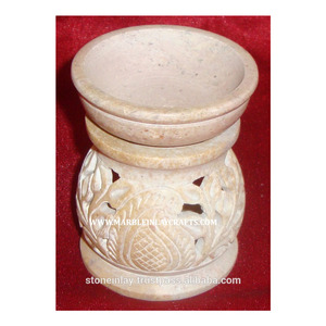 Natural Soapstone Aroma Oil Handmade Lamp - Product Image 1