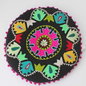 Cojín de Meditación Personalizable 100% Algodón, Cojín Redondo Bordado a Mano para Suelo con Relleno de PVC, Decoración del Hogar, Logotipo Extraíble - Product Image 1