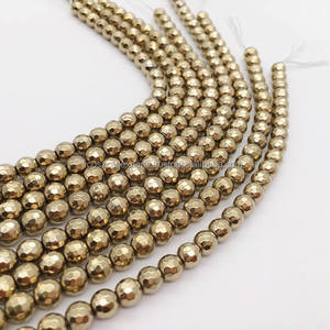 Hematite Faceted <b>Beads</b> Gold Hematite Jewelry Making <b>Crystals</b> Fashion Jewelry Necklaces Bracelets Women's Jewelry Coszcatl - Product Image 1