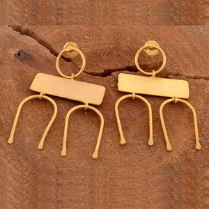 Pendientes chapados en oro de boda para mujer, venta al por mayor - Product Image 2