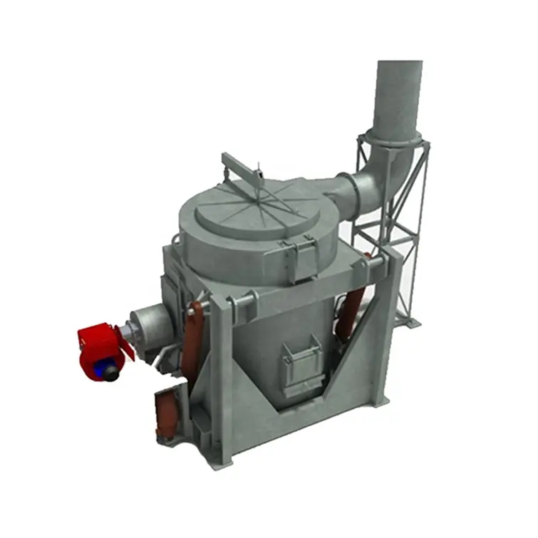 Capacity 650 Kgs Hybrid PLC Based Hydraulic Tilting Furnace For Aluminium Melting and holding crucible furnace