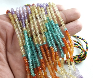 Collar de Cuentas Facetadas Micro Rondelle Naturales de Alta Calidad, Collar de Piedras Preciosas Multicolores, Joyería de Moda Geométrica, Regalo Religioso Unisex - Product Image 3