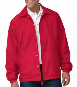 Ragazzi in Nylon pullman giacche leggere semplice Logo personalizzato impermeabile con bottoni in poliestere da uomo per uomo con tasche e servizio OEM